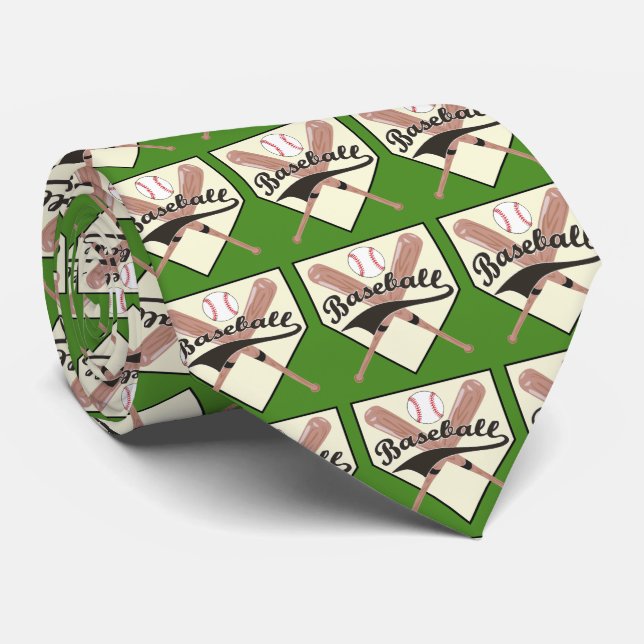 Baseball-Fledermaus und Baseball-Necktie Krawatte (Gerollt)