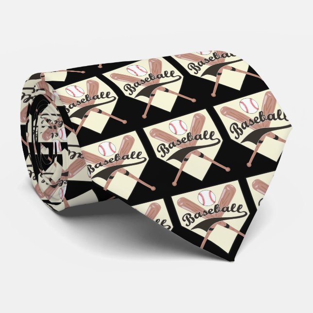 Baseball-Fledermaus und Baseball-Necktie Krawatte (Gerollt)
