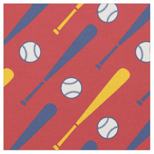 Baseball-Fledermäuse rot, gelb und blau Stoff