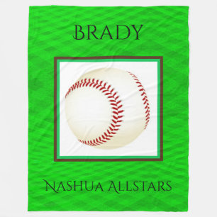 Baseball Fleece Blanket mit Individuelle Name & Te