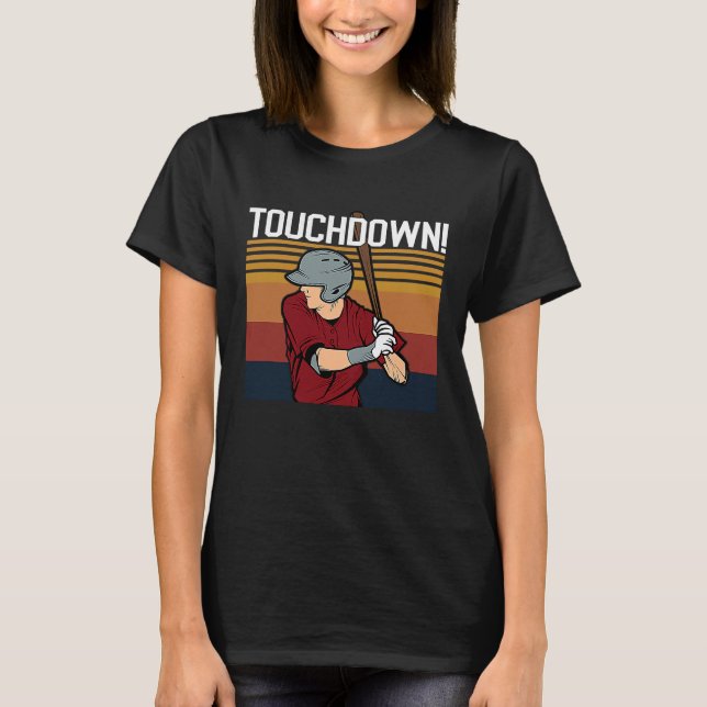 Baseball Football Touchdown  Sports Humor Home Run T-Shirt (Vorderseite)