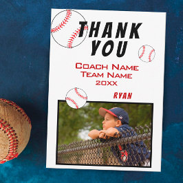 Baseball-Foto Danke, Coach Card Dankeskarte