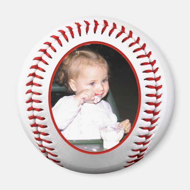 Baseball-Foto-Frame-Vorlage Magnet (Vorne)