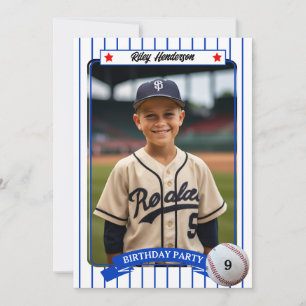 Baseball Foto Geburtstagsparty Einladung