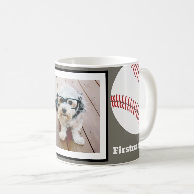 Baseball-Foto Name hinzufügen - Farbe bearbeiten Kaffeetasse (VorderseiteRechts)