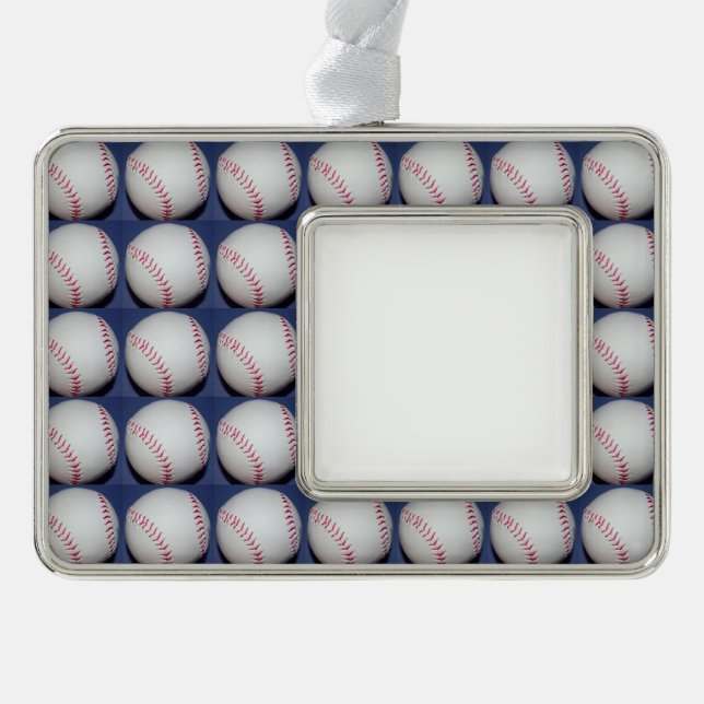 Baseball-Foto Rahmen-Ornament Silber (Vorderseite)
