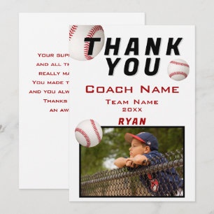 Baseball-Foto Spieler Team Trainer Dankeskarte