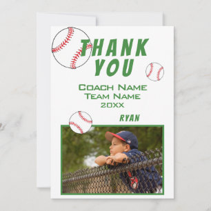 Baseball-Foto Spieler Team Trainer Dankeskarte