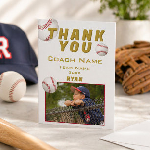 Baseball-Foto Spieler Team Trainer Dankeskarte