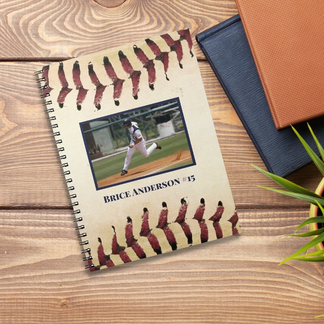 Baseball-Fotos Rustikales Memory-Scrapbook Notizblock (Von Creator hochgeladen)