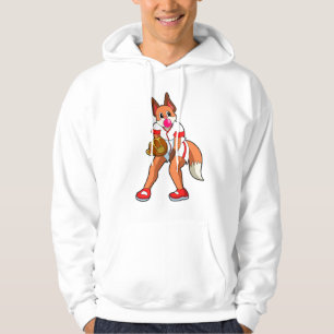 Baseball-Fox mit Baseball-Handschuh Hoodie