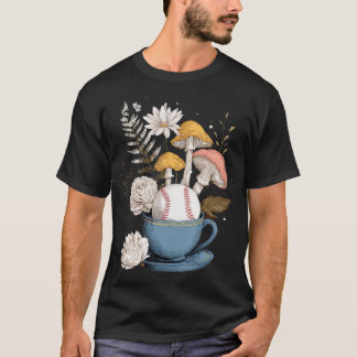 Baseball Frauen Pilze Cottagecore Floral Natur T-Shirt