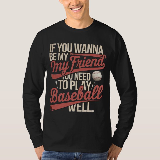 Baseball-Freundschaftsregeln T-Shirt (Vorderseite)