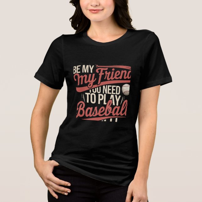 Baseball-Freundschaftsregeln Tri-Blend Shirt (Vorderseite)