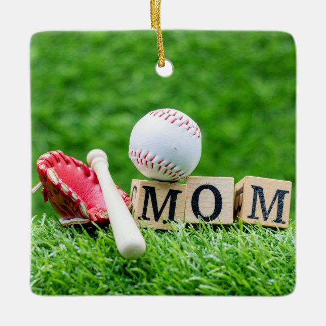 Baseball frohe Weihnachten für Baseball-Mama Keramikornament (Vorderseite)