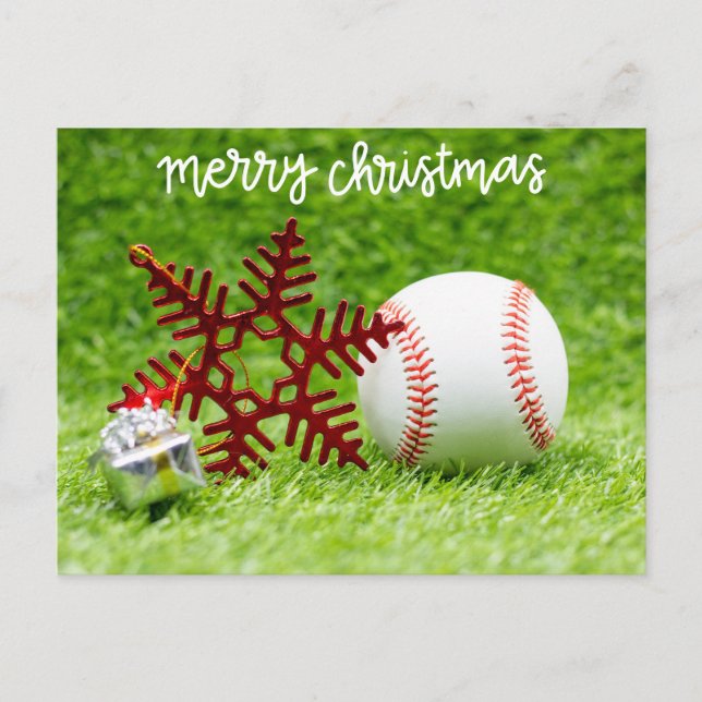 Baseball Frohe Weihnachten mit Ball und Weihnachts (Vorderseite)