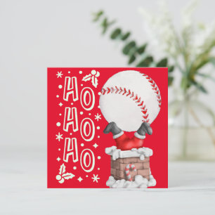 Baseball Frohe Weihnachten mit dem Weihnachtsmann  Karte