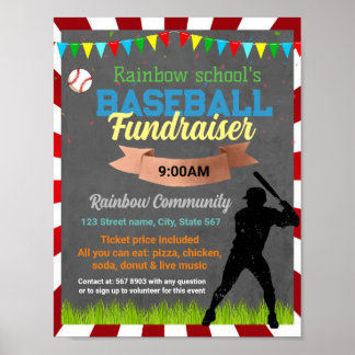 Baseball Fundraiser-Vorlage Poster