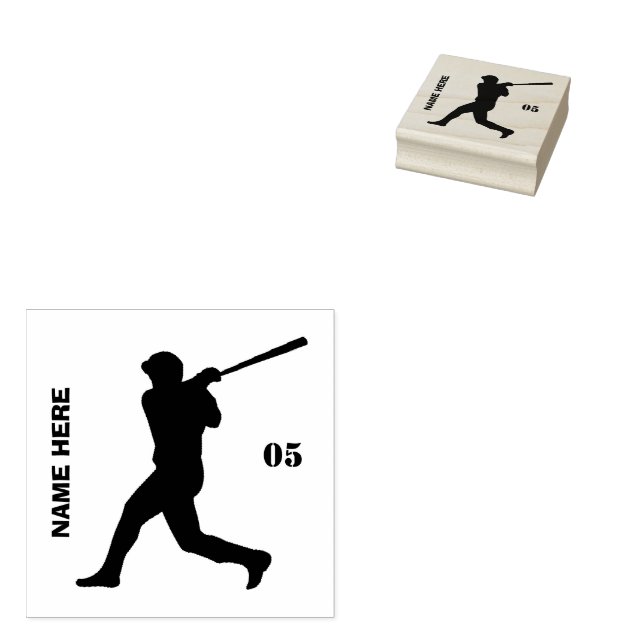 Baseball für personalisierte Bezeichnung Gummistempel (Stempel)