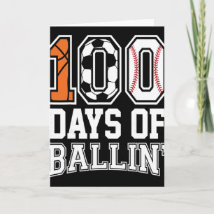 Baseball Fußball Basketball 100 Tage Schule  Karte
