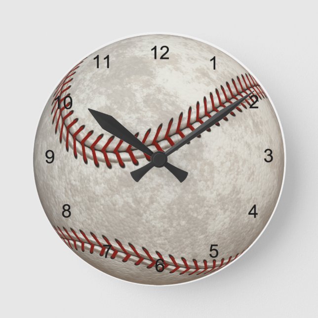 Baseball Game American Past-time Sports Runde Wanduhr (Vorderseite)