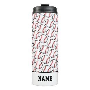 Baseball Game Balls Sportfeld Name Thermosbecher