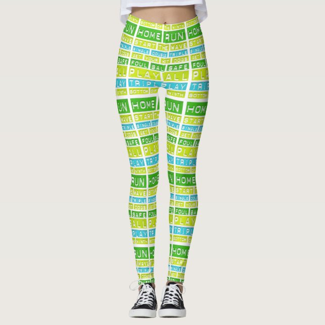 Baseball Game Zuhause Run Handmade Yoga Pants Legg Leggings (Vorderseite)