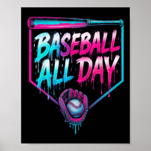 Baseball-Ganztagseis-Zuhause Poster