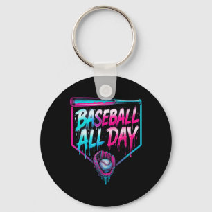 Baseball-Ganztagseis-Zuhause Schlüsselanhänger