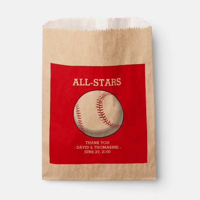 Baseball-Gastgeschenk Hochzeit Geschenktütchen (Vorderseite)