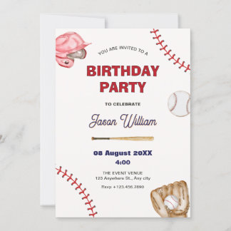 Baseball-Geburtstag Einladung