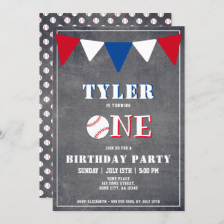 Baseball Geburtstag Einladung Boy 1. Geburtstag