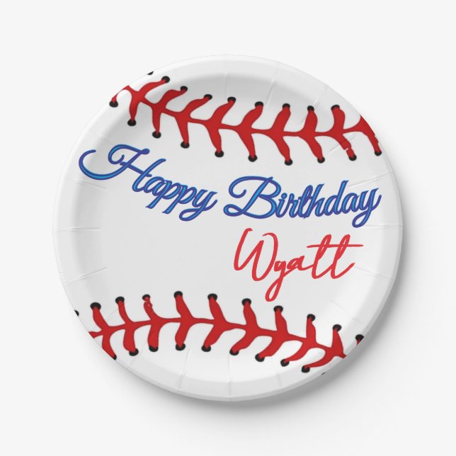 Baseball-Geburtstag  Pappteller (Vorderseite)