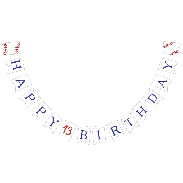 Baseball-Geburtstag Wimpelkette (Alle)