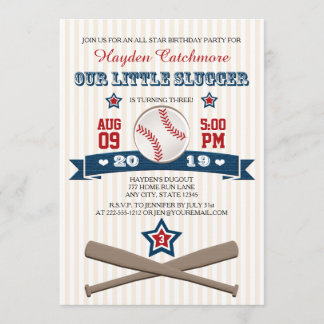 BASEBALL-GEBURTSTAGS-EINLADUNG FÜR KINDER EINLADUNG