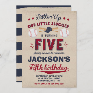 Baseball-Geburtstags-Einladungs-Baseball-5. Einladung