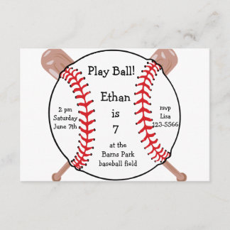 Baseball-Geburtstags-Party oder Baseball-Spiel Einladung