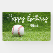 Baseball-Geburtstagsbanner mit Ball