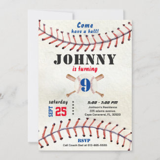 Baseball-Geburtstagseinladung für Junge mit Foto Einladung