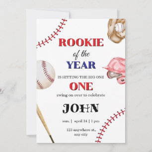 Baseball-Geburtstagseinladung Rookie des Jahres Einladung