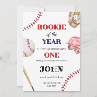 Baseball-Geburtstagseinladung Rookie des Jahres Einladung