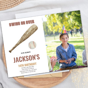 Baseball Geburtstagseinladungen mit Foto Einladung