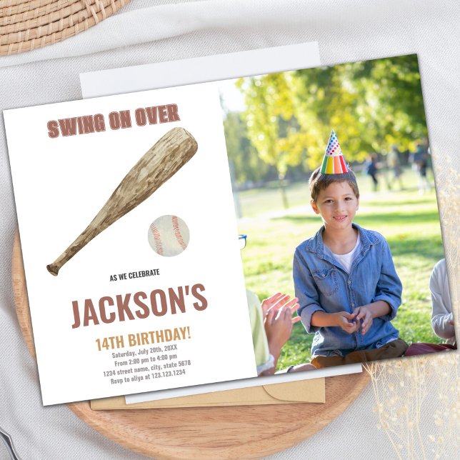 Baseball Geburtstagseinladungen mit Foto Einladung (Baseball Birthday Invitations with photo)