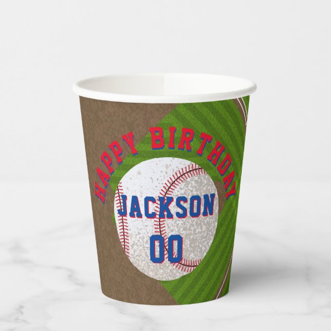 Baseball-Geburtstagsfeier Pappbecher (Links)