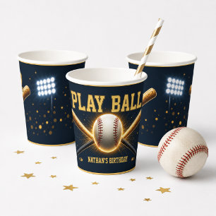 Baseball-Geburtstagsfeier Sportsthema Pappbecher