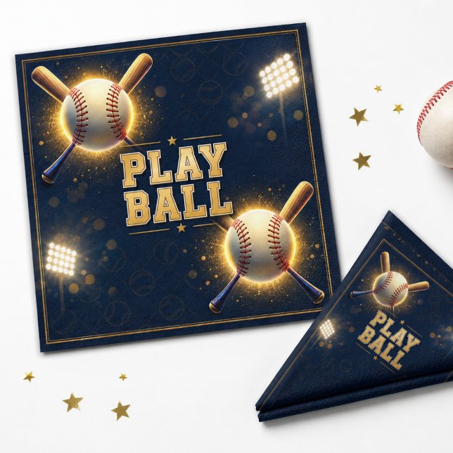 Baseball-Geburtstagsfeier Sportsthema  Serviette (Von Creator hochgeladen)