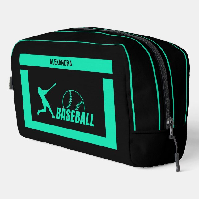 Baseball Geburtstagsgeschenk, Baseball Player Girl Waschbeutel (Rechte Ecke)