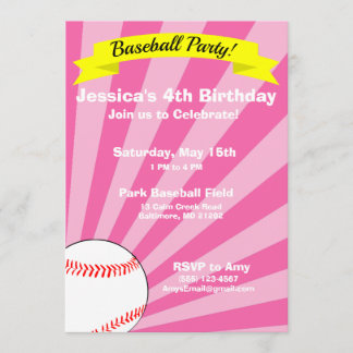 Baseball Geburtstagsparty Einladung