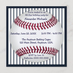 Baseball Geburtstagsparty Einladung
