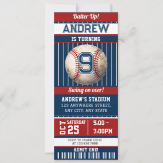 Baseball-Geburtstagsparty-Einladungsticket Einladung